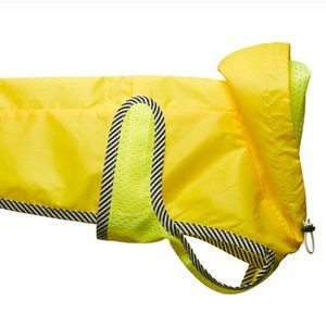 Neon Yellow Nylon Rain Jacket with Mesh Lining Size 10